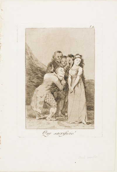 ¡Qué sacrificio!, lámina 14 de Los Caprichos de Francisco Jose de Goya y Lucientes
