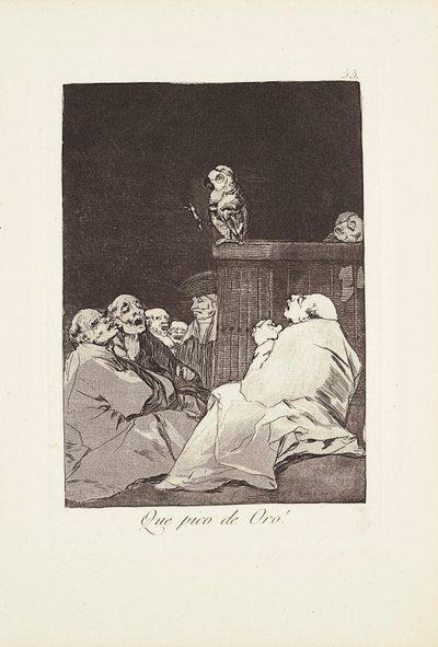 ¡Qué pico de oro! Placa 53 de: Los Caprichos de Francisco Jose de Goya y Lucientes