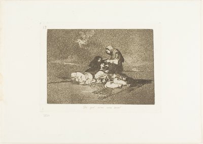 ¿De qué sirve una taza?, lámina 59 de Los desastres de la guerra de Francisco Jose de Goya y Lucientes
