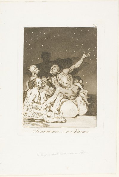 Cuando amanezca nos iremos, lámina 71 de Los Caprichos de Francisco Jose de Goya y Lucientes