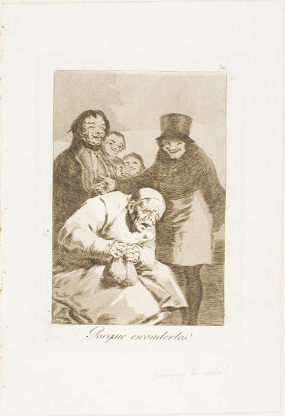 ¿Por qué esconderlos?, lámina 30 de Los Caprichos de Francisco Jose de Goya y Lucientes