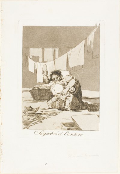 Sí, rompió la olla, lámina 25 de Los Caprichos de Francisco Jose de Goya y Lucientes