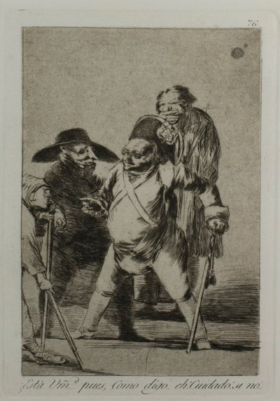 ¿Entiendes? ... bueno, como digo... ¡eh! ¡Cuidado! de lo contrario..., lámina 76, de Los Caprichos de Francisco Jose de Goya y Lucientes