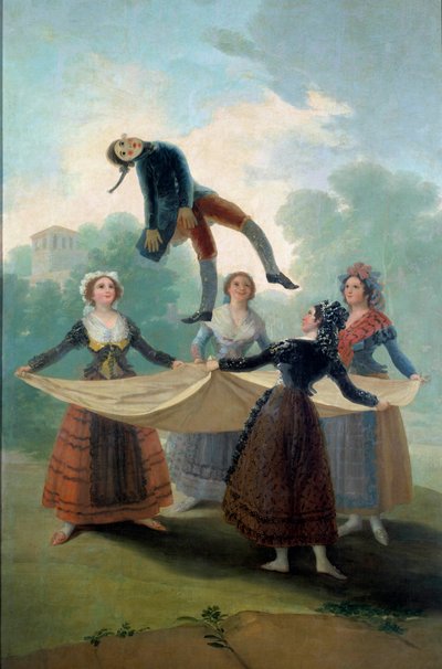 Mujeres jóvenes lanzando al aire una muñeca de trapo de Francisco de Goya