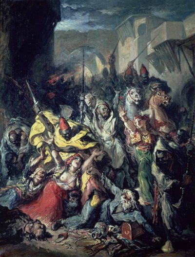 Lucha de moros (óleo sobre lienzo) de Francisco Lameyer