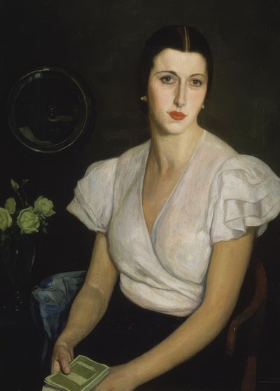 Sin título (Retrato de señora con libro en la mano) de Francisco Llorens Diaz