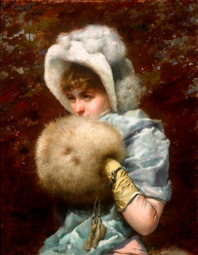 Winter (Hiver) - Peinture de Francesco Masriera y Manovens (1842-1902) - 1882 - Oil on canvas - 79x62 - Museo Nacional de Arte de Cataluña, Barcelona de Francisco Masriera y Manovens