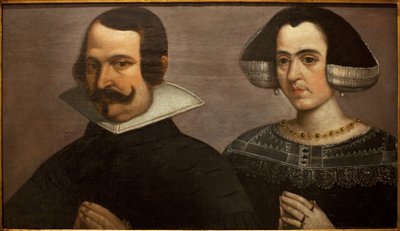 Retrato de una pareja joven rezando de Francisco Pacheco