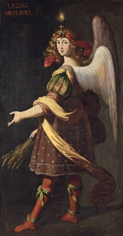 Una alegoría de la Eucaristía: Un ángel llevando grano de Francisco Polanco