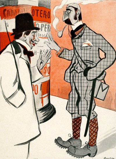 Un francés le dice a un inglés cómo debe vestirse para la Ópera, 1903 de Francisco Sancha y Lengo