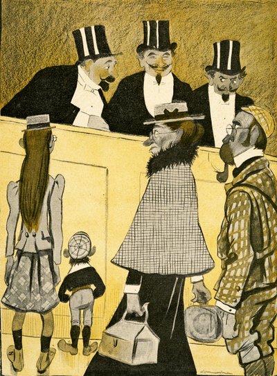 Una familia inglesa perdida pide direcciones en la Ópera, 1903 de Francisco Sancha y Lengo