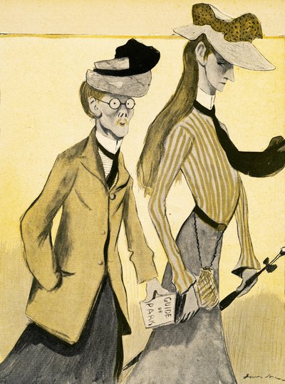 Una joven inglesa en Francia con su acompañante, 1903 de Francisco Sancha y Lengo