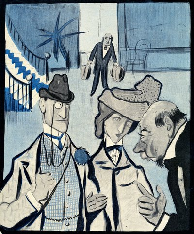 Una pareja inglesa registrándose en un hotel francés, 1903 de Francisco Sancha y Lengo