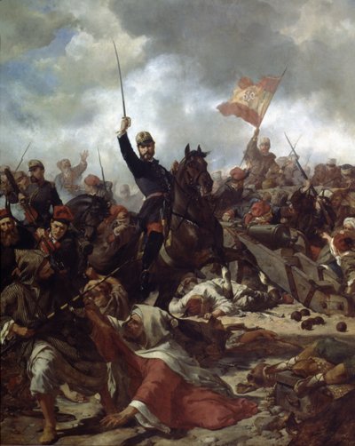 El general Juan Prim y Prats (1814-70) en la batalla de Tetuán en 1860 de Francisco Sans y Cabot