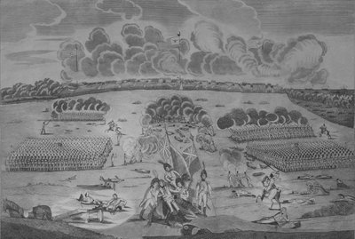 Vista correcta de la batalla cerca de la ciudad de Nueva Orleans el 8 de enero de 1815, ca. 1816 de Francisco Scacki