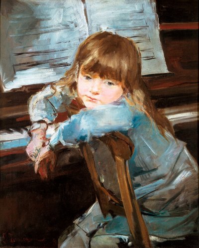 Niña ante el piano de Francisco Torrescassana