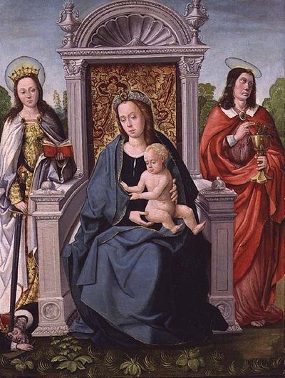 Madonna y el Niño con Santa Catalina y San Juan Evangelista de Francisco de (attr. to) Comontes