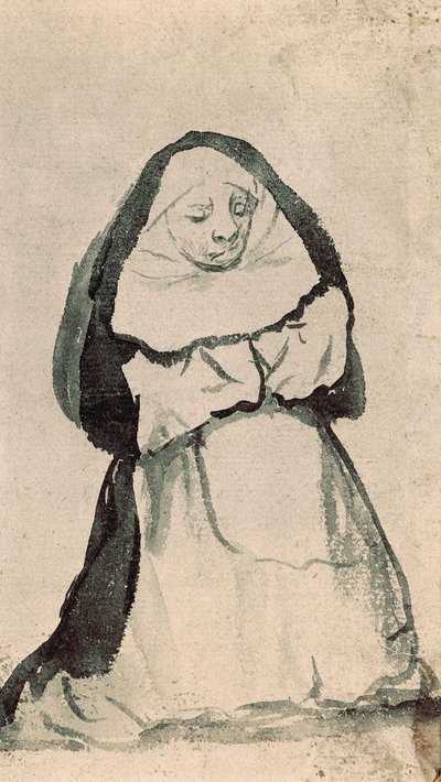 Una monja arrodillada en oración, principios del siglo XIX de Francisco de Goya
