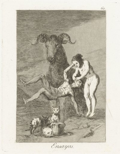 Beproevingen Ensayos (título sobre objeto) Los Caprichos (título de la serie) de Francisco de Goya