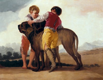Niños con mastín, c.1786 de Francisco de Goya