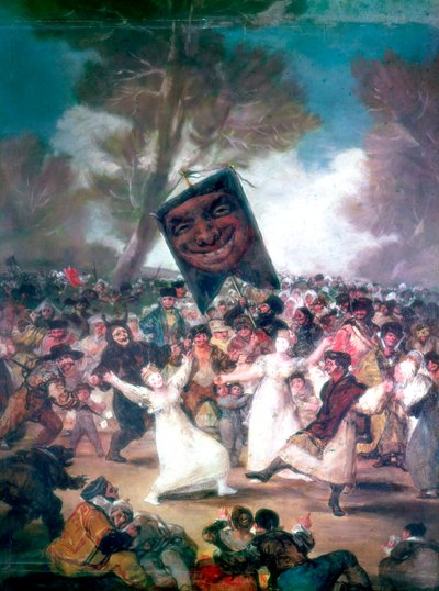 Corrida de toros en un pueblo, 1812-1814 de Francisco de Goya