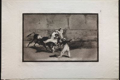 Corridas de Toros: Un Moro Atrapado por un Toro en el Ruedo, 1876 de Francisco de Goya