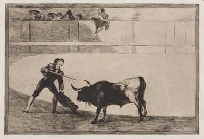 Corridas de toros: Pedro Romeo matando al toro detenido de Francisco de Goya