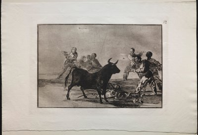 Corridas de Toros: La Chusma Desjarretando al Toro con Lanzas, Hoces, Banderillas y Otras Armas, 1876 de Francisco de Goya