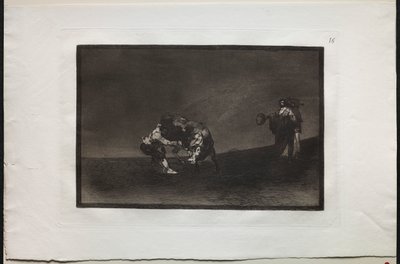 Corridas de toros: El mismo hombre derriba un toro en el ruedo de Madrid de Francisco de Goya