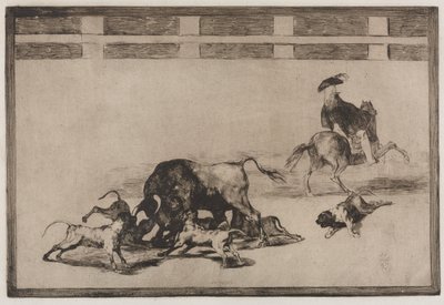 Corridas de toros: Sueltan perros al toro de Francisco de Goya