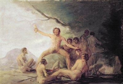 Caníbales saboreando Restos Humanos, c.1800-08 de Francisco de Goya