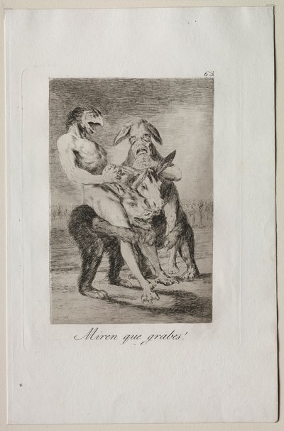 Caprichos: ¡Mira qué solemnes son! de Francisco de Goya