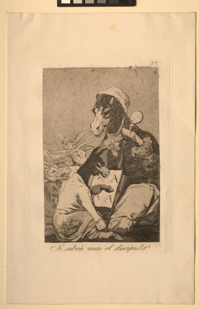 Caprichos: ¿No podría el alumno saber más? de Francisco de Goya