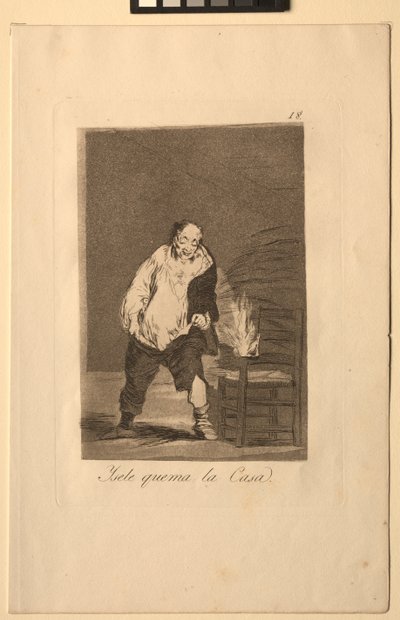 Caprichos: Y su casa está en llamas de Francisco de Goya
