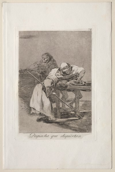 Caprichos: Rápido, se están despertando de Francisco de Goya