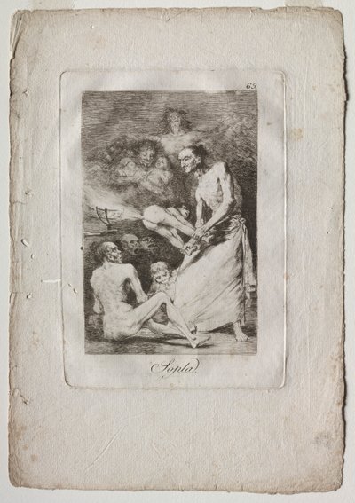 Caprichos: Sopla, 1799 de Francisco de Goya