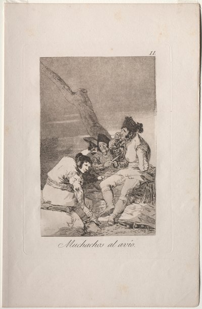 Caprichos: Muchachos Preparándose de Francisco de Goya