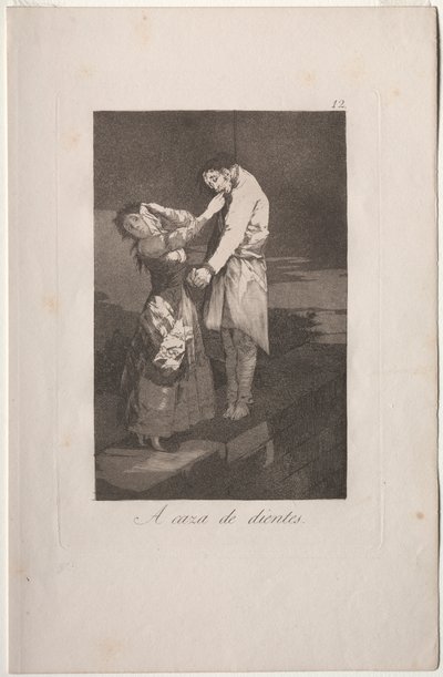 Caprichos: Cazando Dientes de Francisco de Goya