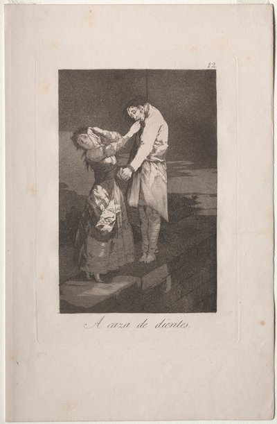 Caprichos: Cazando dientes de Francisco de Goya