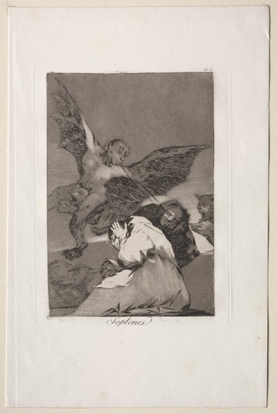 Caprichos: Chismosos - Ráfagas de viento de Francisco de Goya