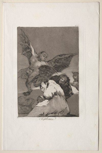 Caprichos: Chismosos-Ráfagas de viento de Francisco de Goya