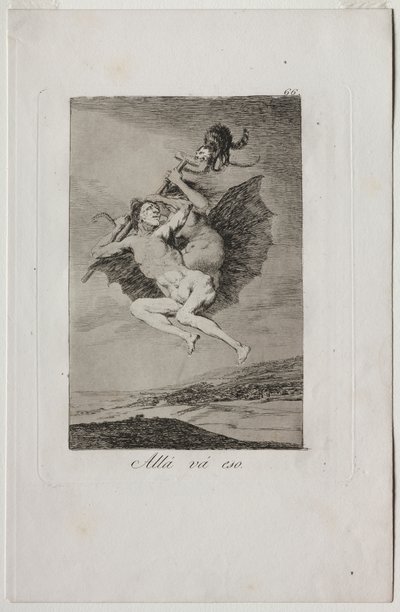 Caprichos: Ahí va. de Francisco de Goya