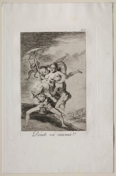 Caprichos: ¿A dónde va mamá? de Francisco de Goya