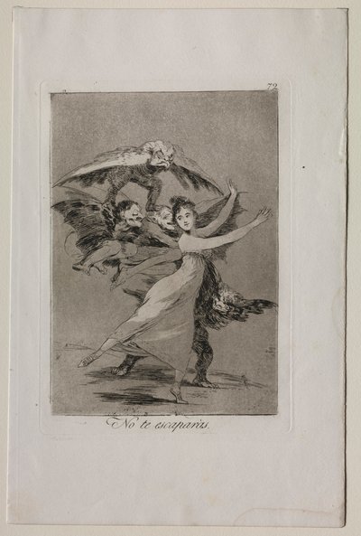 Caprichos: No Escaparás de Francisco de Goya