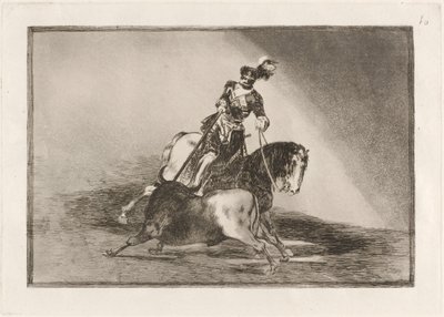 Carlos V. lanceando un toro en la plaza de Valladolid de Francisco de Goya