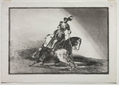 Carlos V lanceando un toro en el ruedo de Valladolid, 1815-1816 de Francisco de Goya