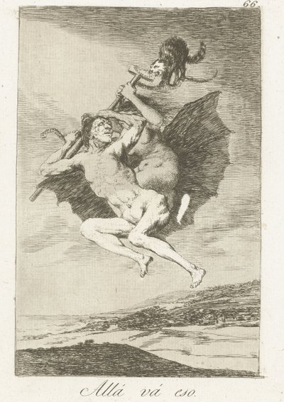 ahí van Allá vá eso (título sobre objeto) Los Caprichos (título de la serie) de Francisco de Goya