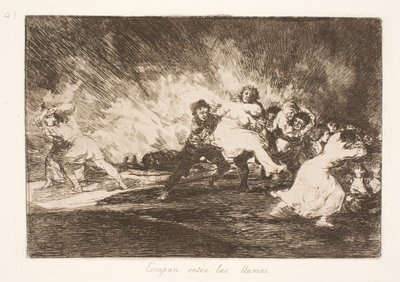 Huyen a través de las llamas (41) de Francisco de Goya