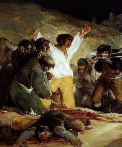 El 3 de mayo de 1808 (fusilamiento de los insurgentes). (detalle) de Francisco de Goya
