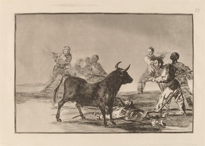 Desjarrete de la canalla con lanzas, medias-lunas, banderillas y otras armas de Francisco de Goya